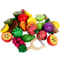 Wooden magnetic cut fruits and vegetables
