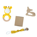 Organic Wooden Baby Crochet Rattle Set - Montessori Sensory Gift Box