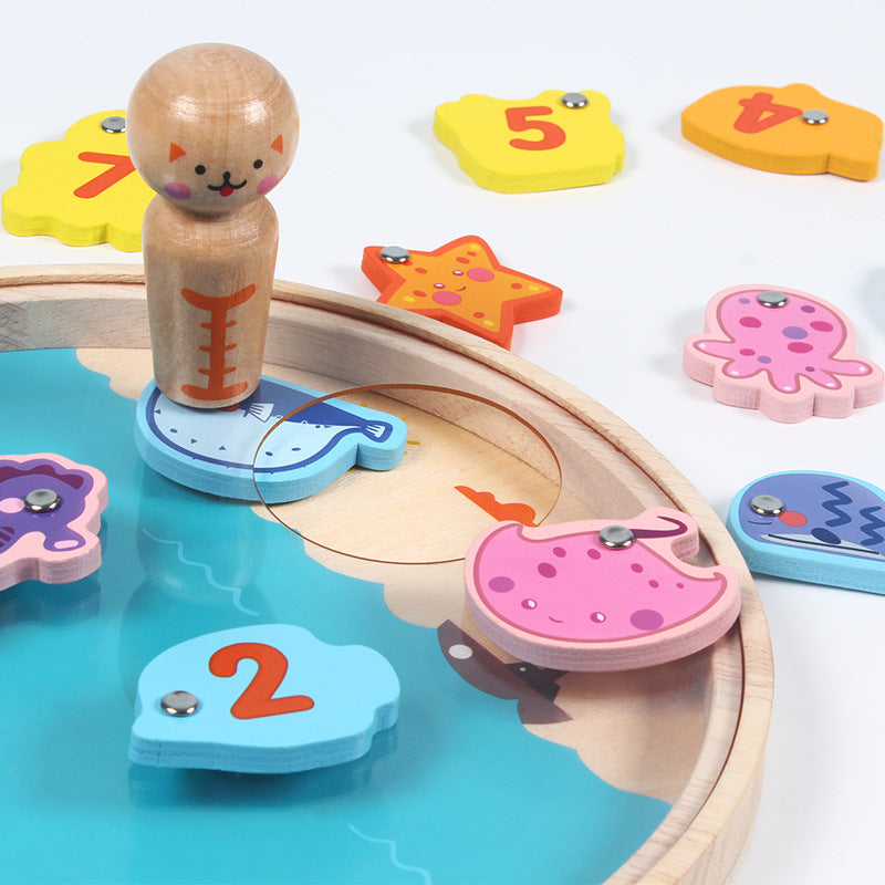 Magnetic Wooden Fishing Game