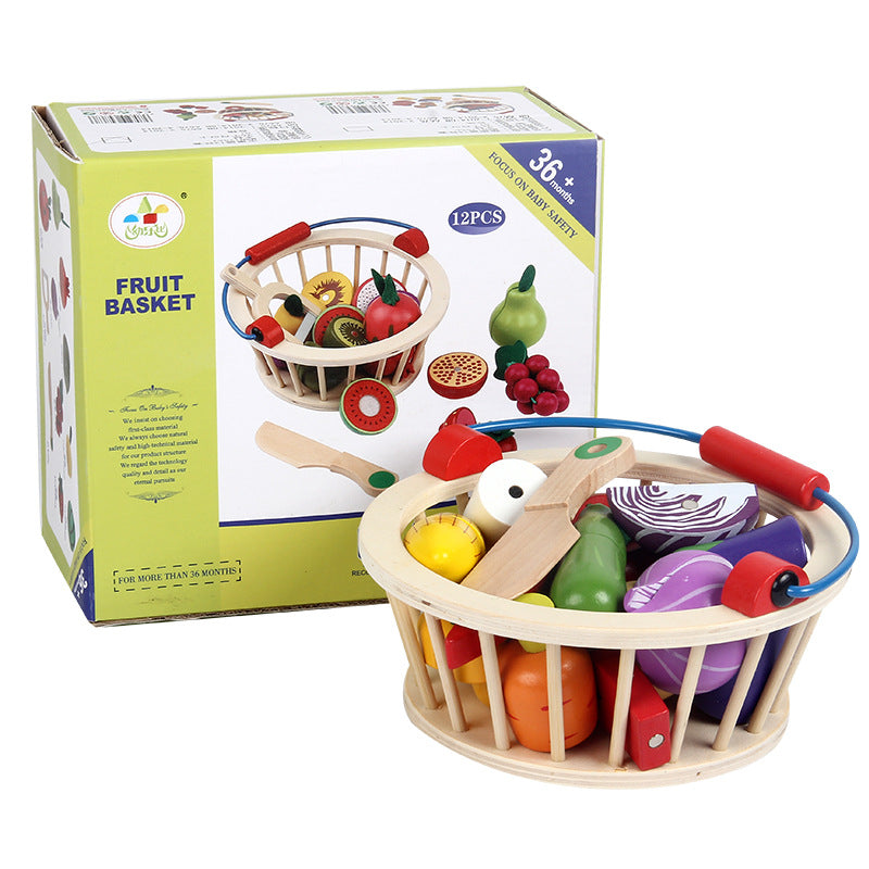 Wooden magnetic cut fruits and vegetables