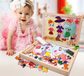 Wooden children's magnetic puzzle imposition