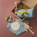 Organic Wooden Baby Crochet Rattle Set - Montessori Sensory Gift Box