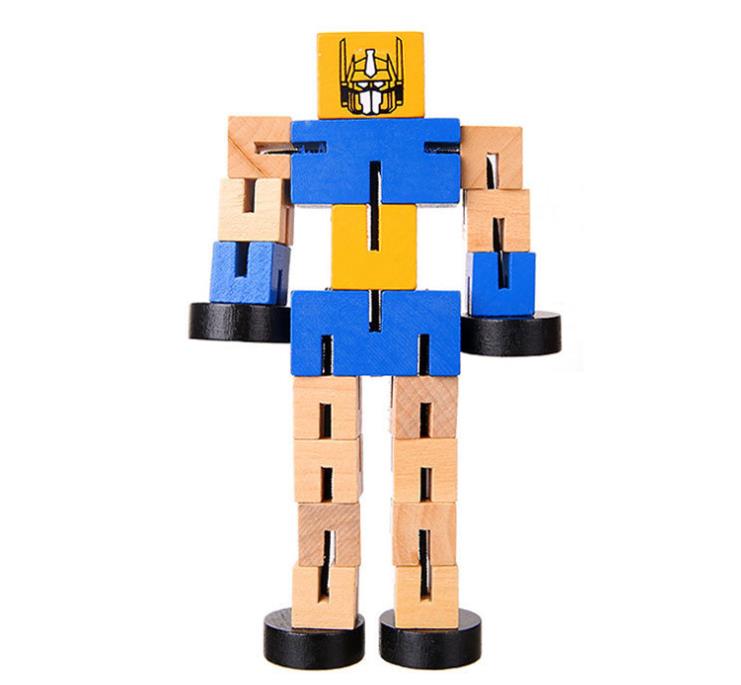 Articulated Wooden Robot Friend - Creative STEM & Sensory Toy