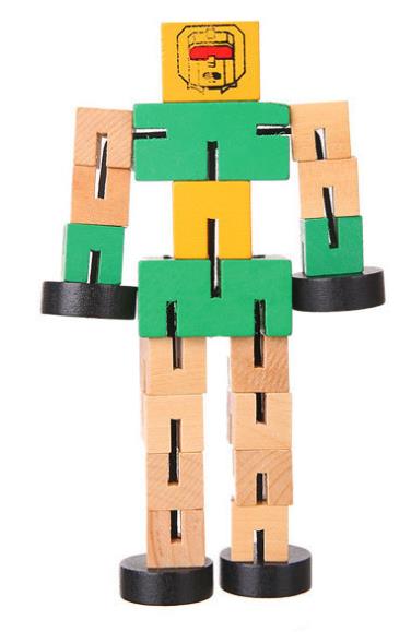 Articulated Wooden Robot Friend - Creative STEM & Sensory Toy