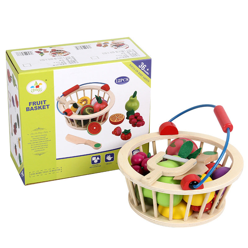 Wooden magnetic cut fruits and vegetables