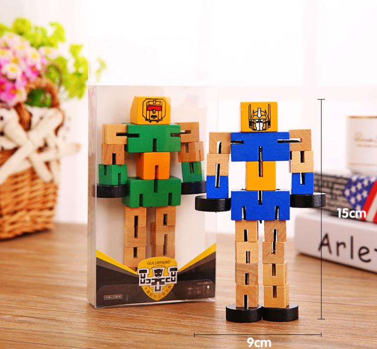 Articulated Wooden Robot Friend - Creative STEM & Sensory Toy