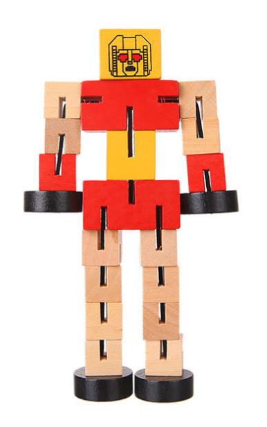 Articulated Wooden Robot Friend - Creative STEM & Sensory Toy