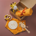 Organic Wooden Baby Crochet Rattle Set - Montessori Sensory Gift Box