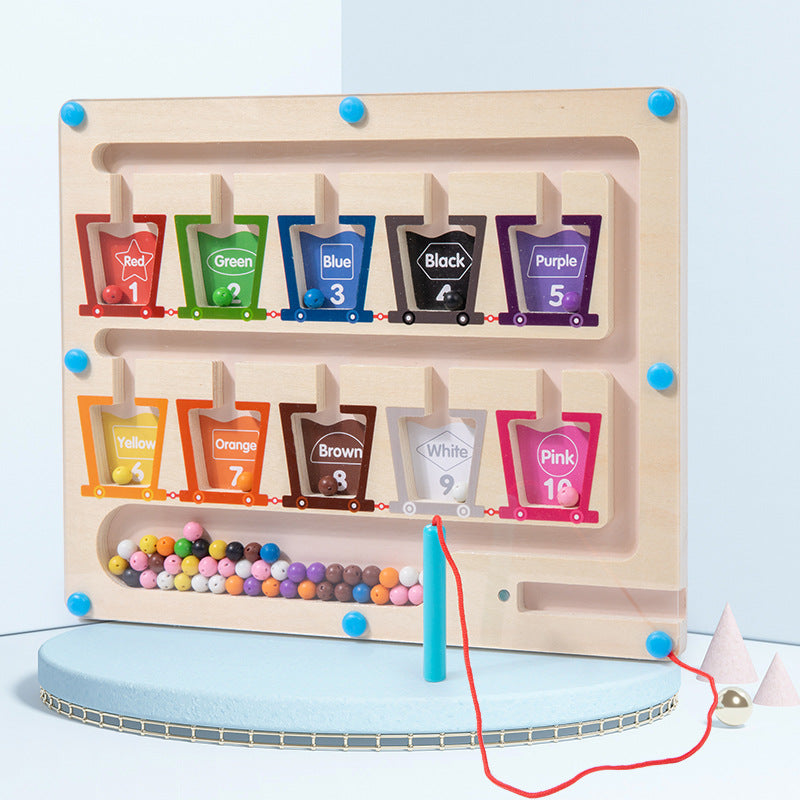 Wooden Children's Early Education Magnetic Color Classification Board