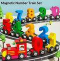 Children's Magnetic Car Small Locomotive Wooden 5 Theme Educational Wooden Toys