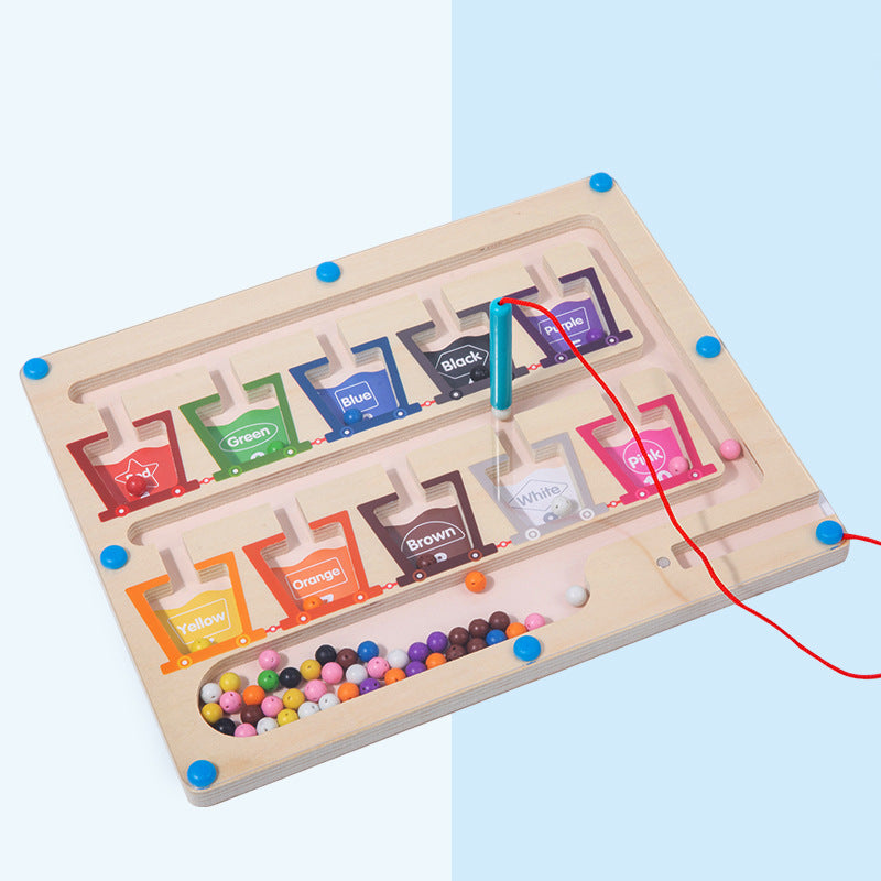 Wooden Children's Early Education Magnetic Color Classification Board